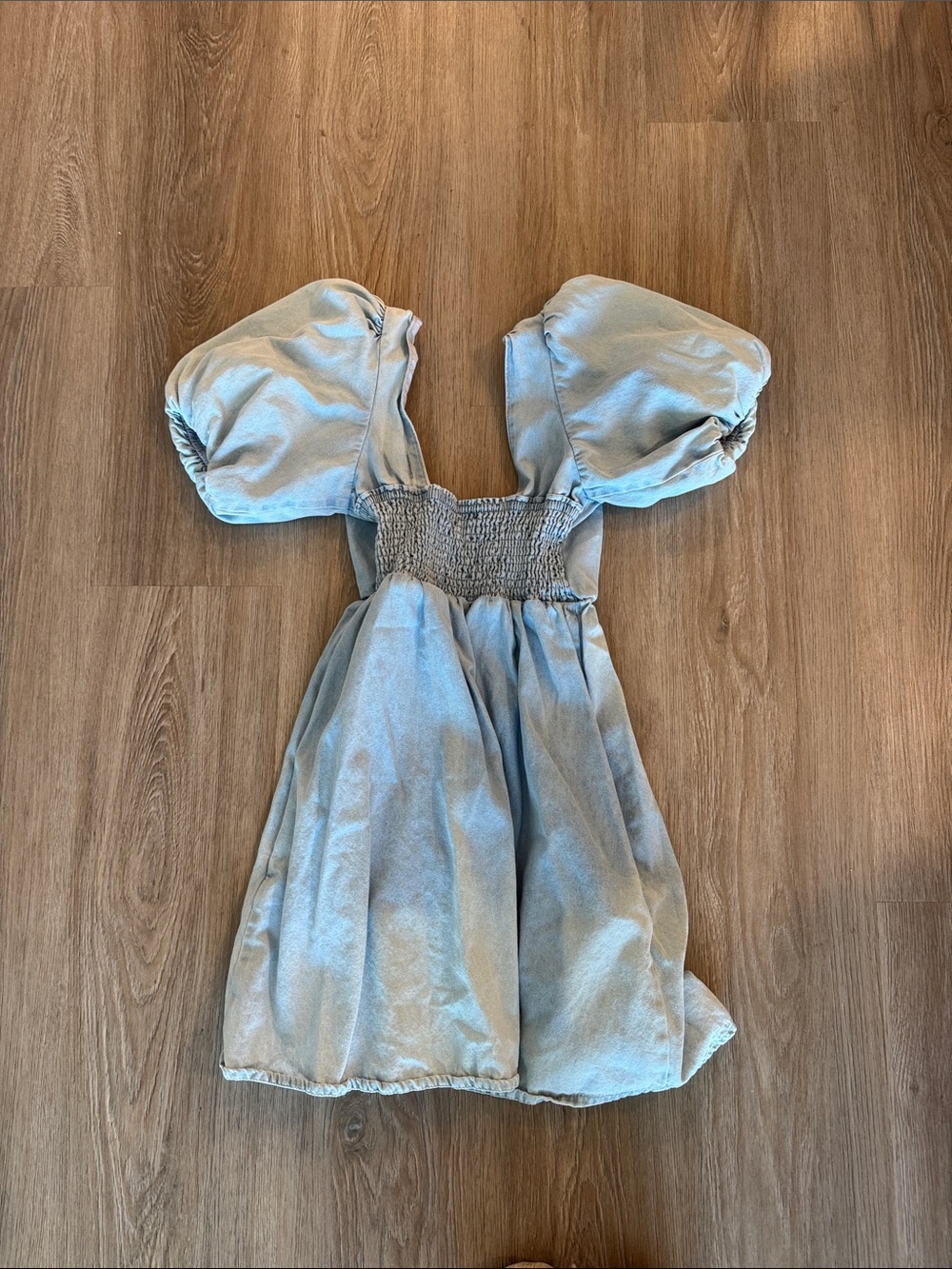 Show Me Your MuMu Light Blue Puff Sleeve Mini Dress - Picture 4 of 4
